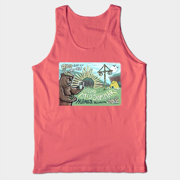 Ho-Ha! Glad Midsommar Bear Tank Top by BradAlbright